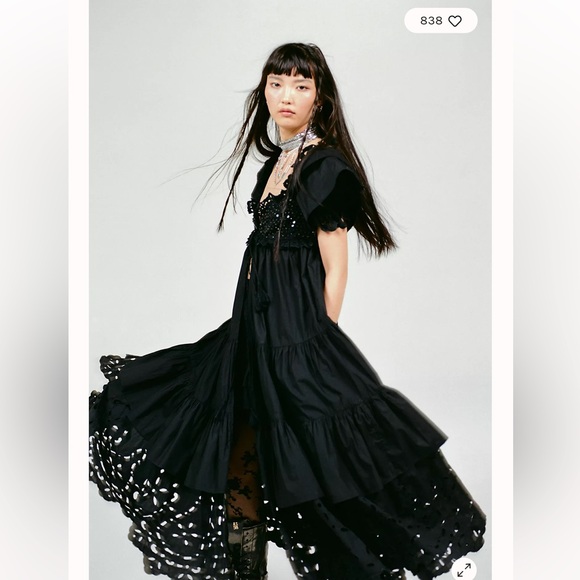 Free People Bali Moonlit Embroidered Beaded Cutwork Skirt & Duster Bride Set S - Picture 2 of 10